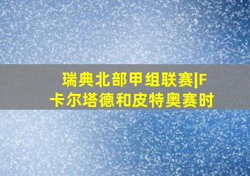 瑞典北部甲组联赛|F卡尔塔德和皮特奥赛时